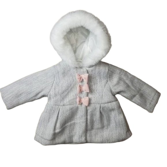 CARTER'S FAUX WOOL COAT LIGHT GRAY SIZE 12M - Picture 1 of 8